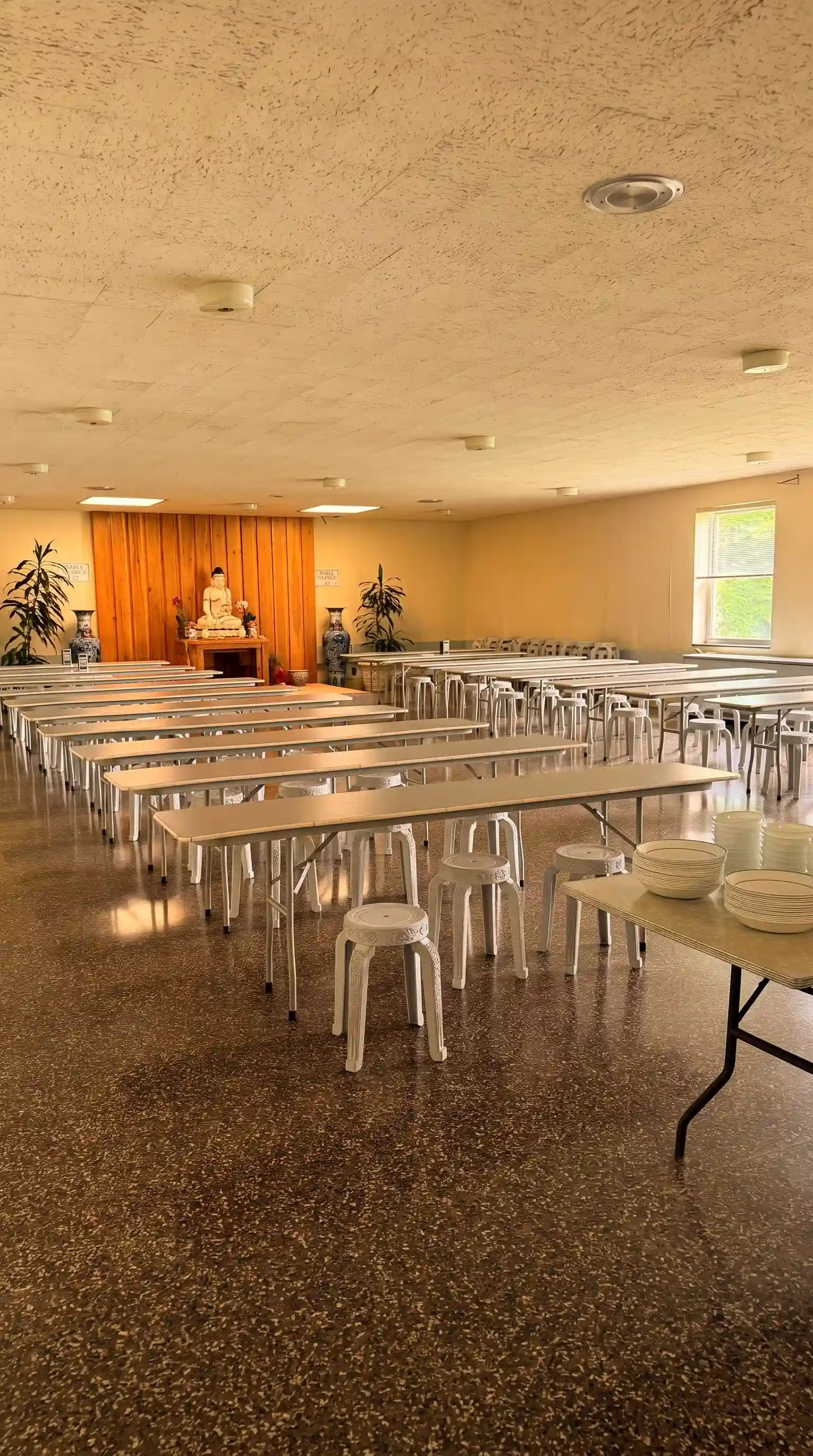 The dining area at Bodhi Monastery