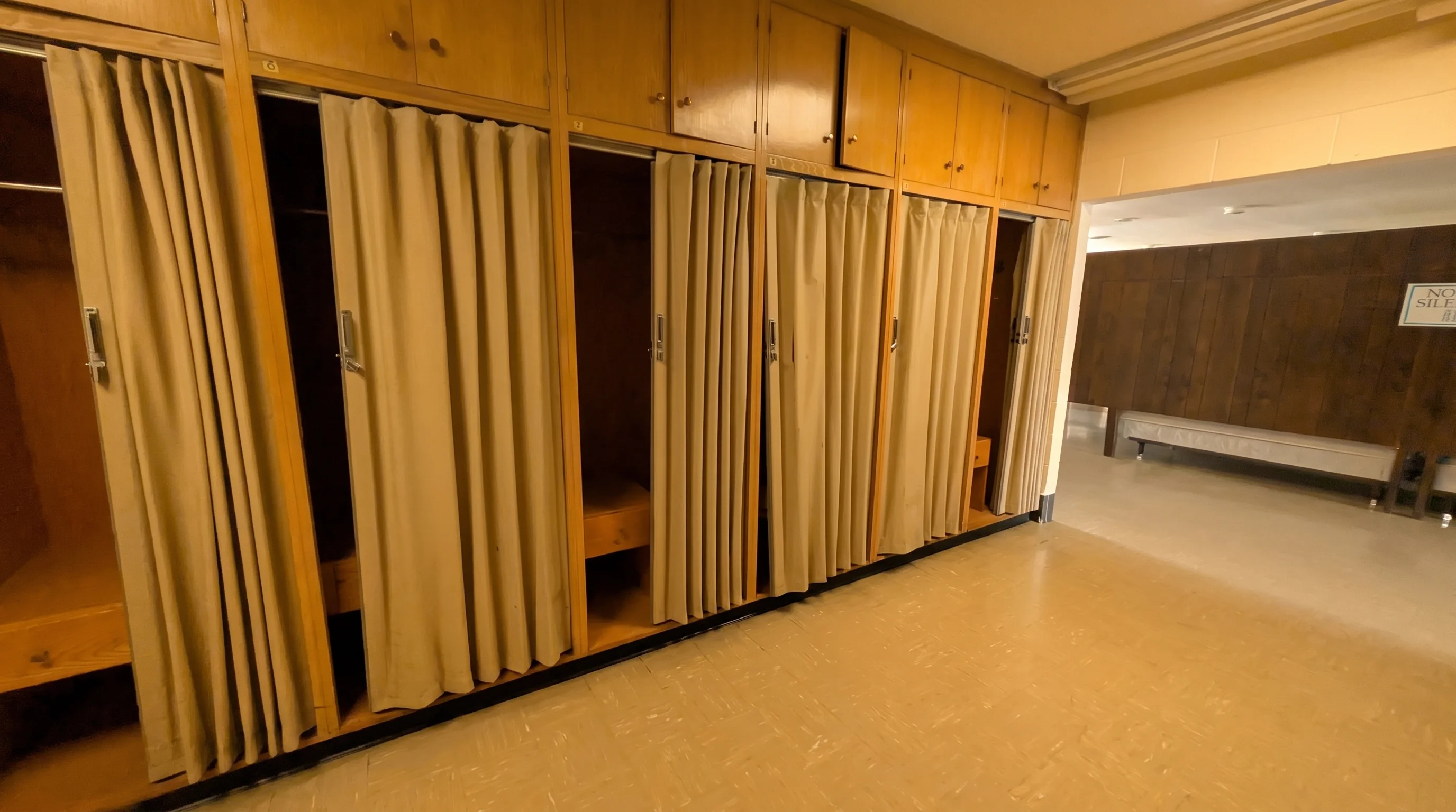 Storage lockers at Bodhi Monastery